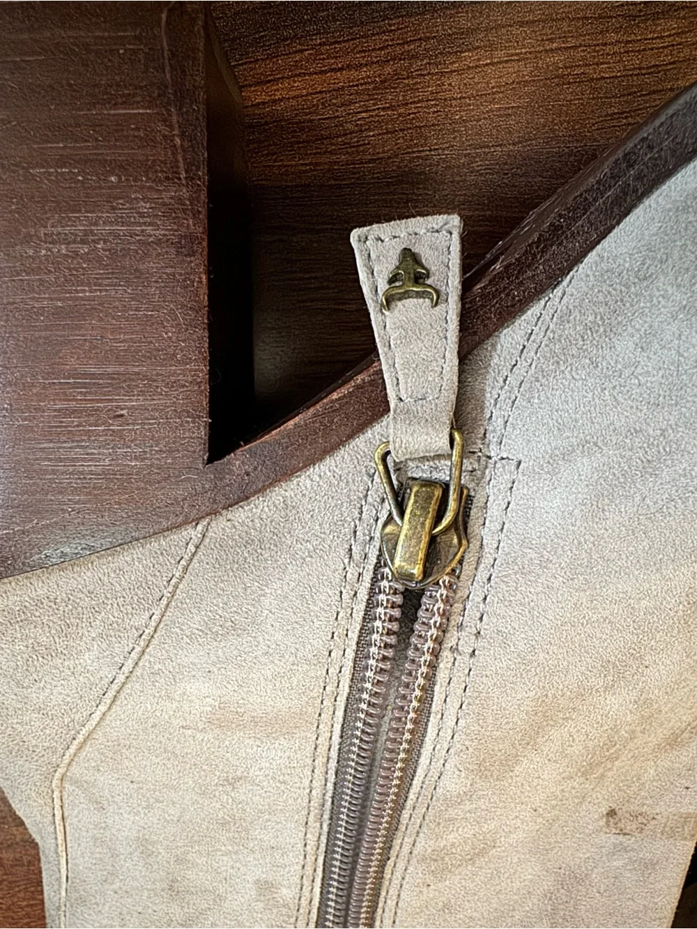 TRASK Beige Suede Leather Side-Zip Closure Ankle Boots Size 9M Made in Brazil